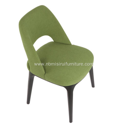 Matt black color green leather sophie chairs
